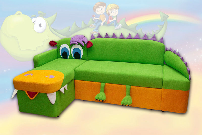 Угловой диван в детской комнате